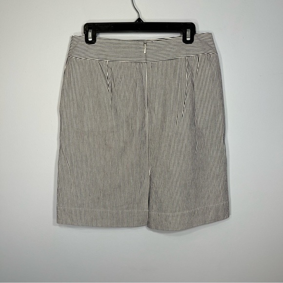 Talbots Skirt Womens 4 Blue White Stripes Cotton Blend Stretch Pockets A-Line - Picture 2 of 8